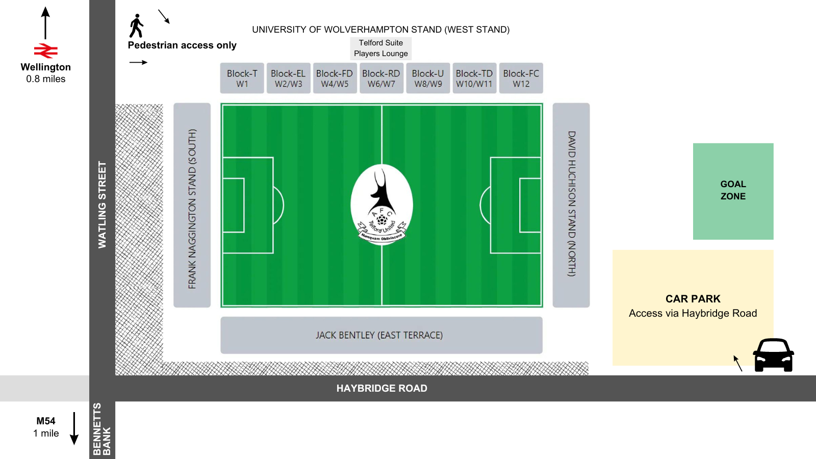 A map of the New Bucks Head Stadium